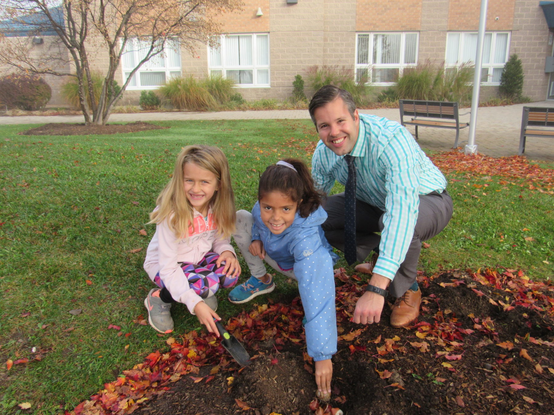 Planting bulbs for the spring.