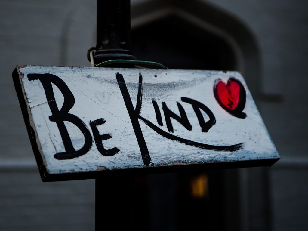 Photo of sign that says Be Kind