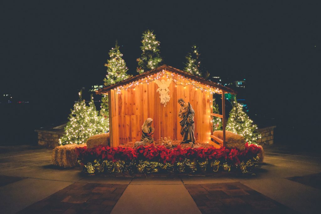 Photo of an outdoor manger scene.