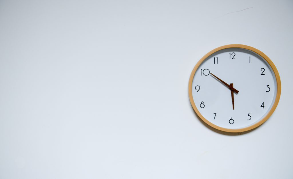 clock on a white wall