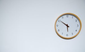 clock on a white wall